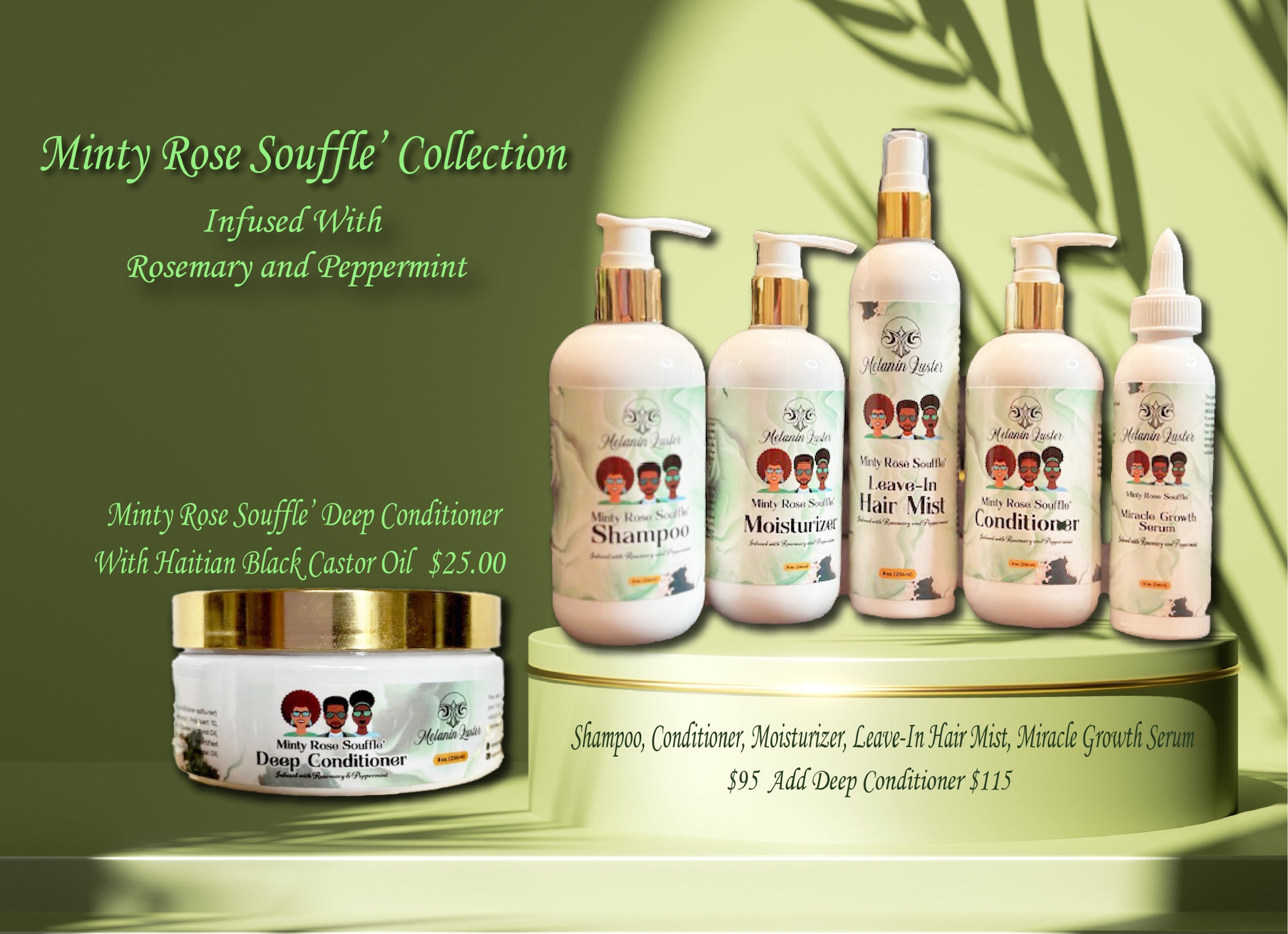 Minty Rose Souffle' Collection with Deep Conditioner