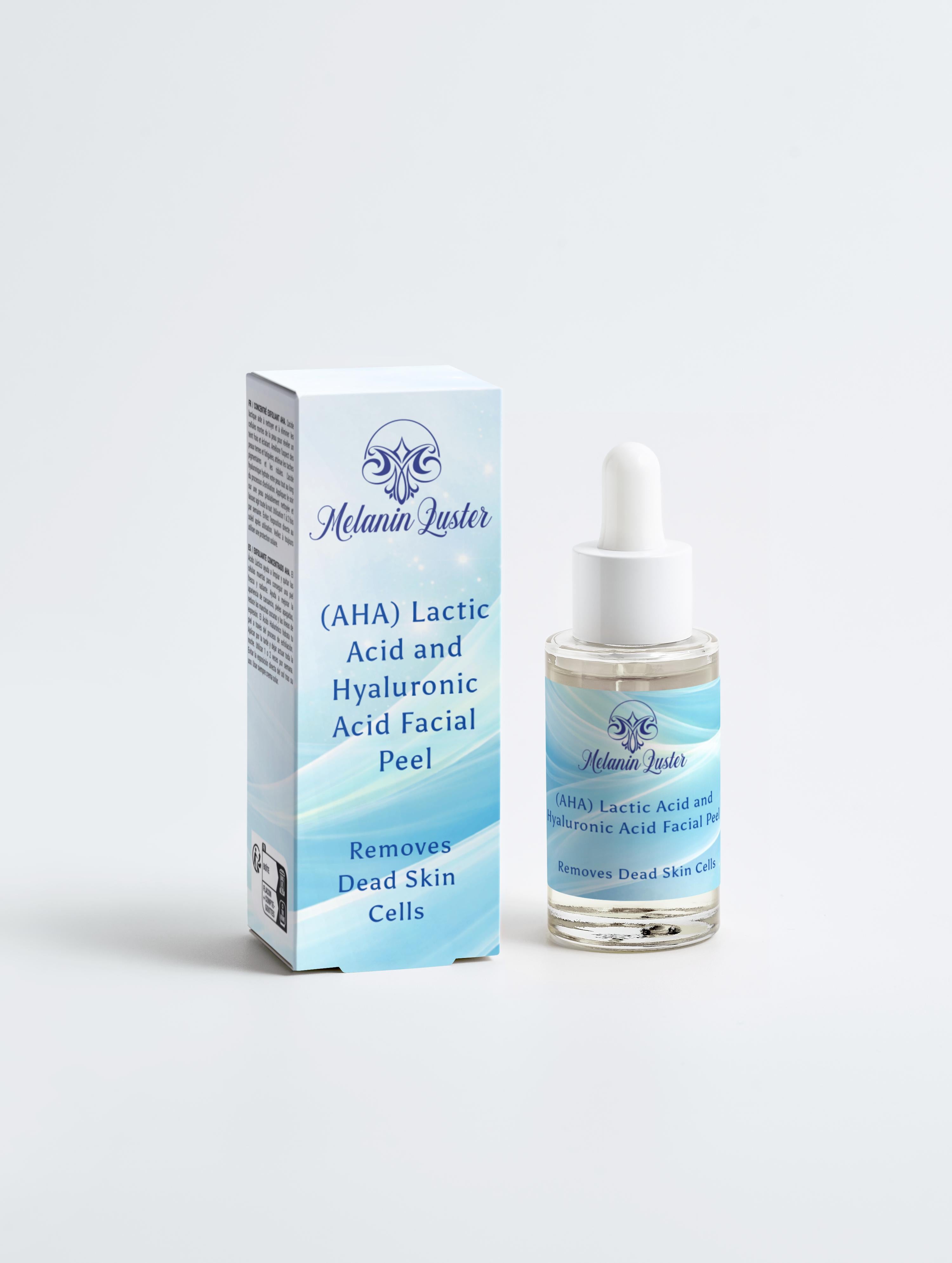(AHA) Lactic Acid and Hyaluronic Acid Facial Peel - Removes Dead Skin Cells