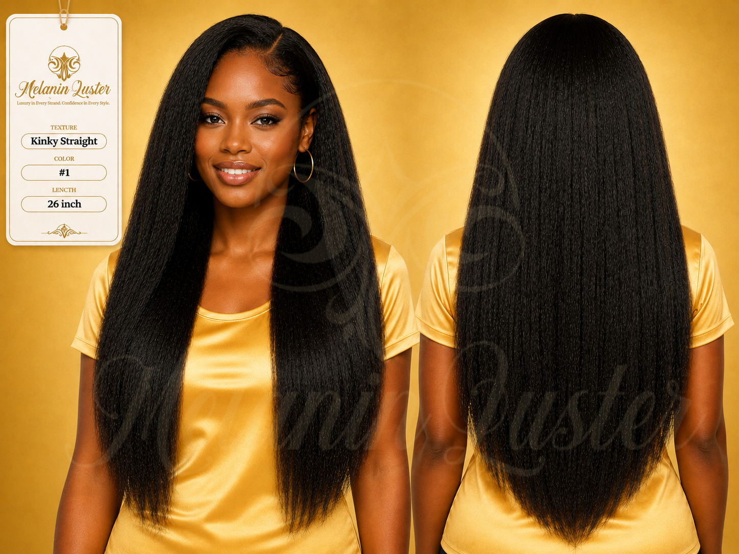 Melanin Luster Weft Kinky Straight Hair