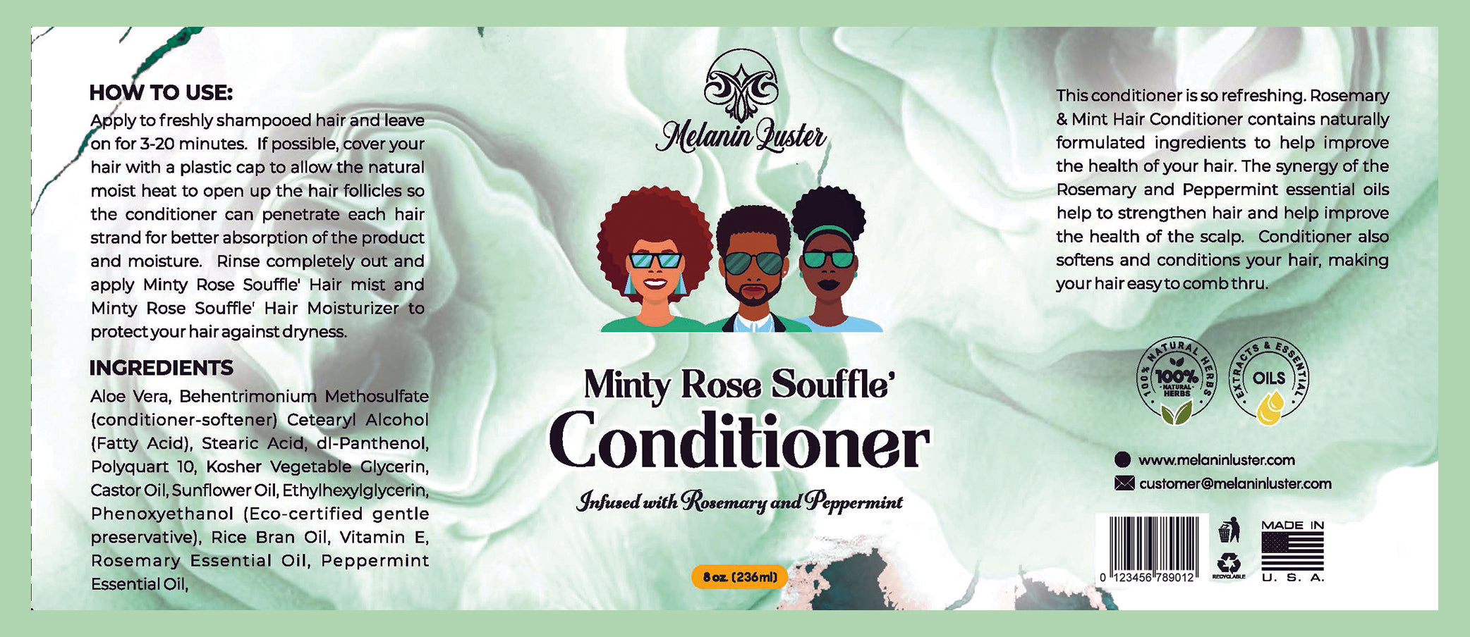Minty Rose Souffle' Collection with Deep Conditioner