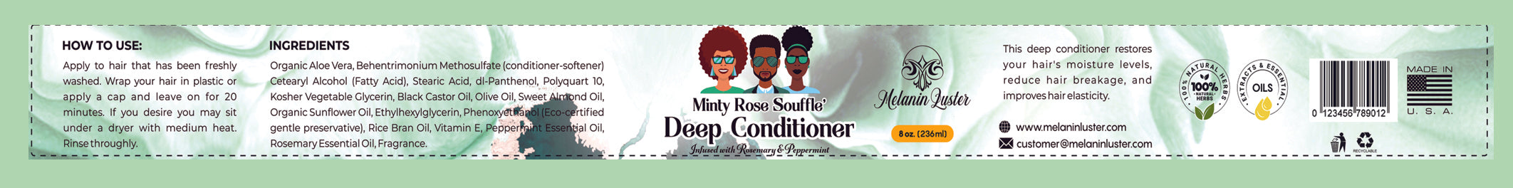 Minty Rose Souffle' Collection with Deep Conditioner