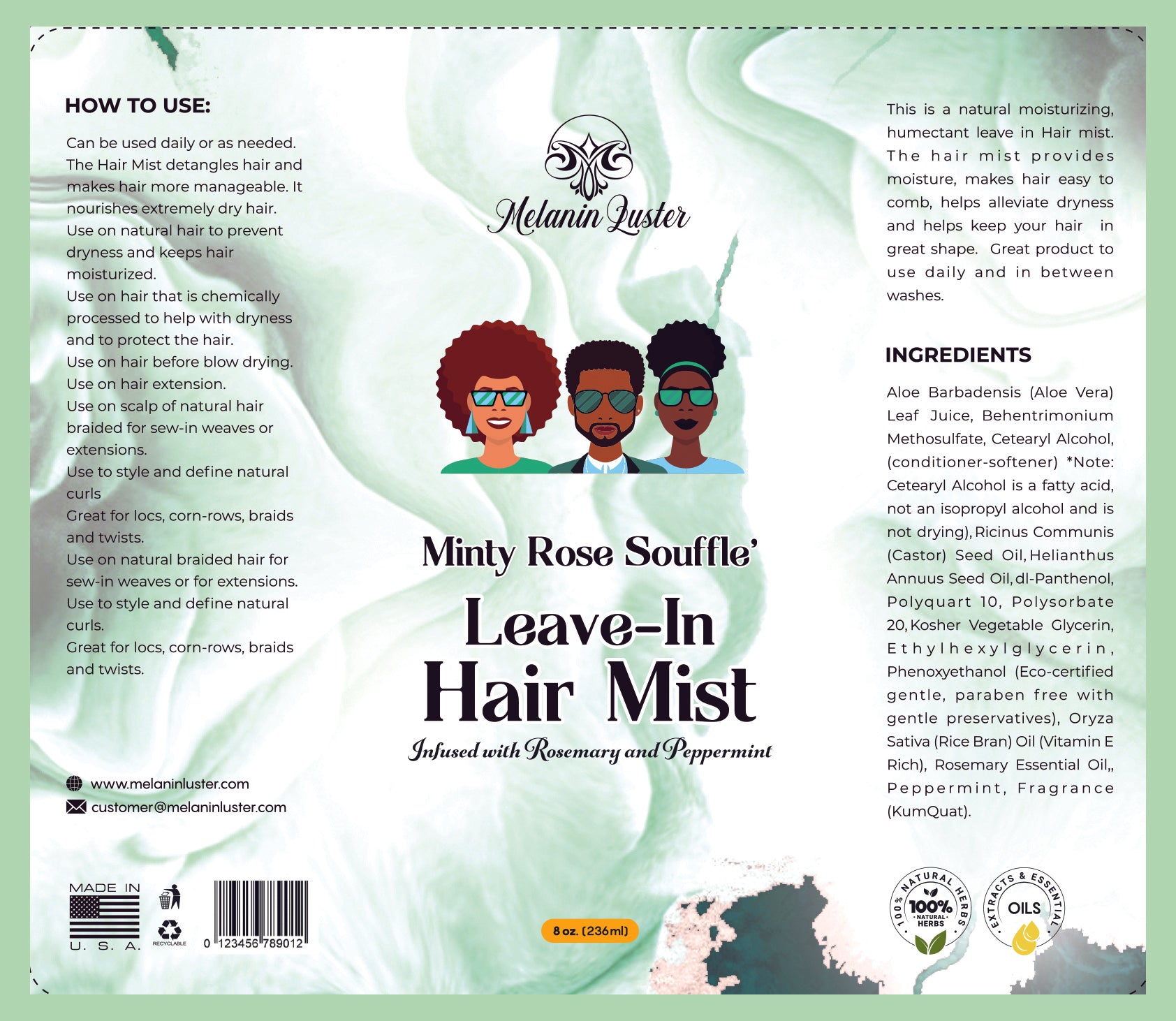 Minty Rose Souffle' Leave-In Hair Mist
