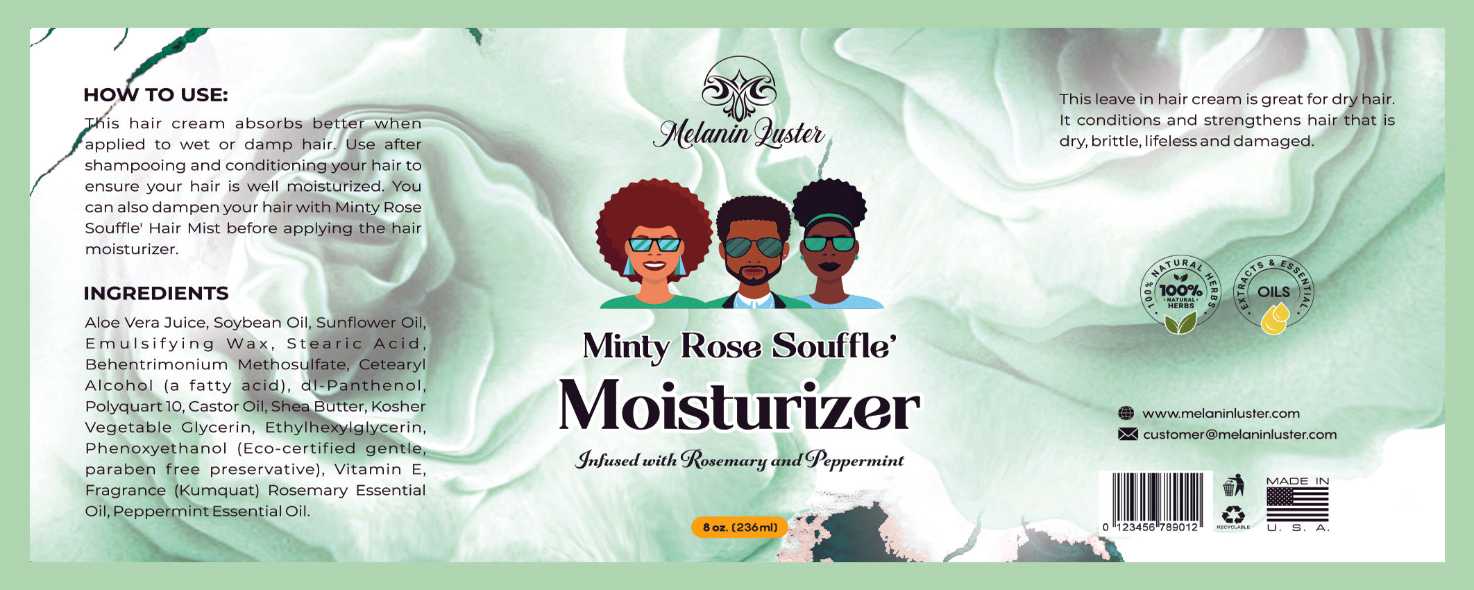 Minty Rose Souffle' Collection with Deep Conditioner