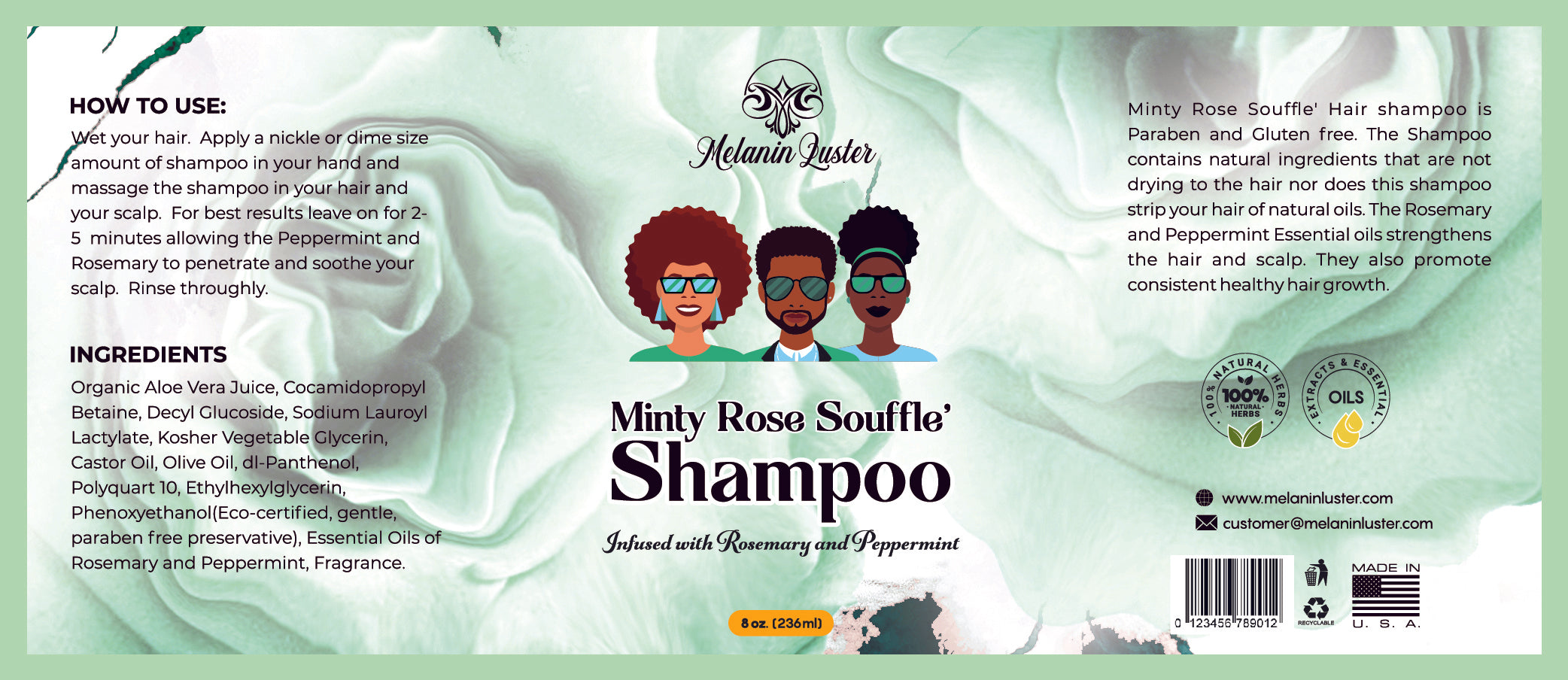 Minty Rose Souffle' Collection with Deep Conditioner